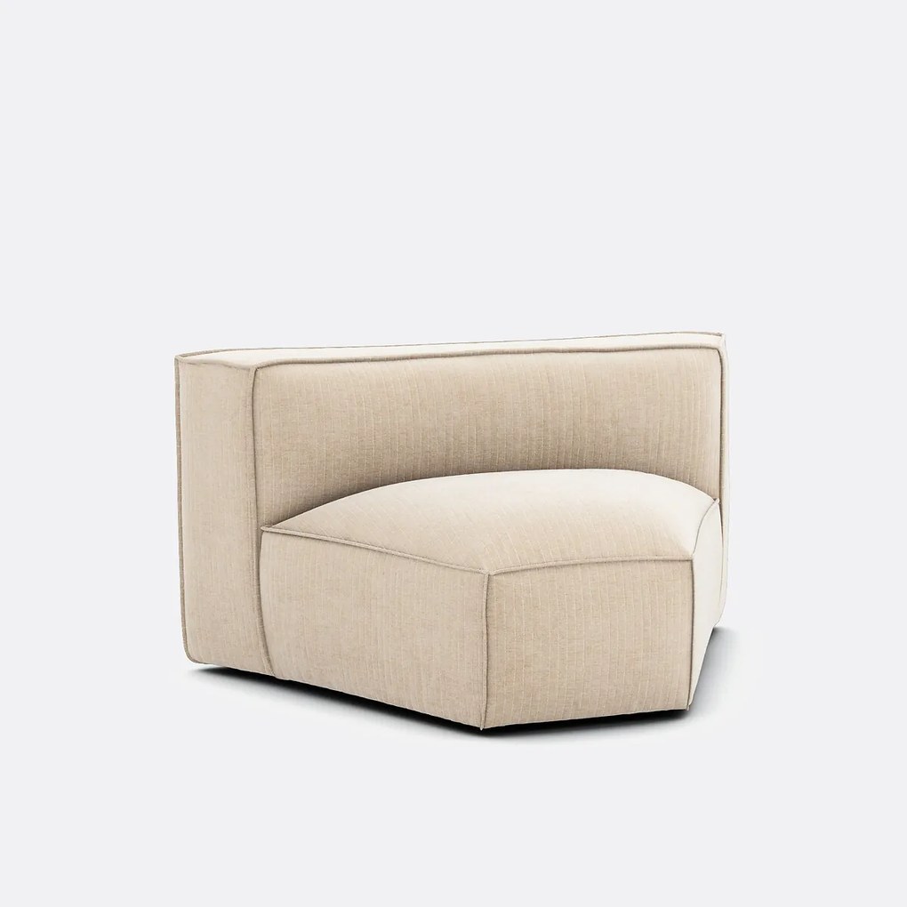Open hoekelement voor modulaire bank, in vintage ribfluweel, SEVEN