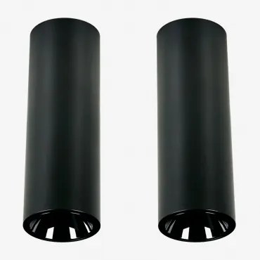 Pack Van 2 Ronde Led-opbouwplafondlampen Ø7,2 Cm Voor Buiten In Aluminium Luisiana Zwart & 8 W & 38º & Wit Koud 4000k - Sklum