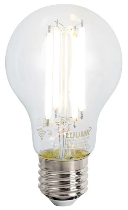 Smart wandlamp zwart met goud glas incl. Wifi A60 - Bert E27 bol / globe / rond Binnenverlichting Lamp
