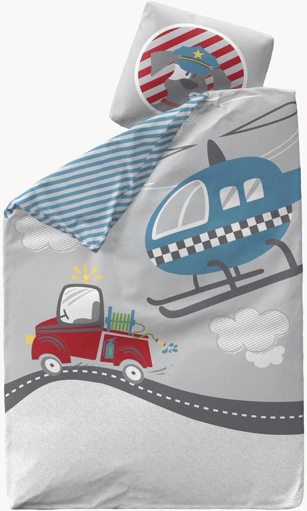 Kinderbeddengoedset Heroes van katoensatijn