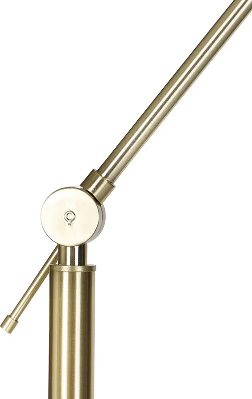Moderne vloerlamp goud velours kap grijs 50 cm - Editor