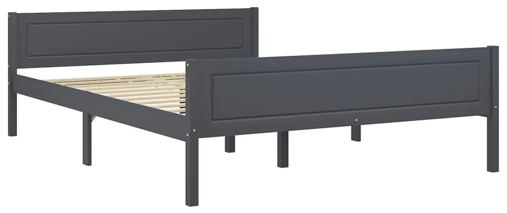vidaXL Bedframe massief grenenhout grijs 140x200 cm