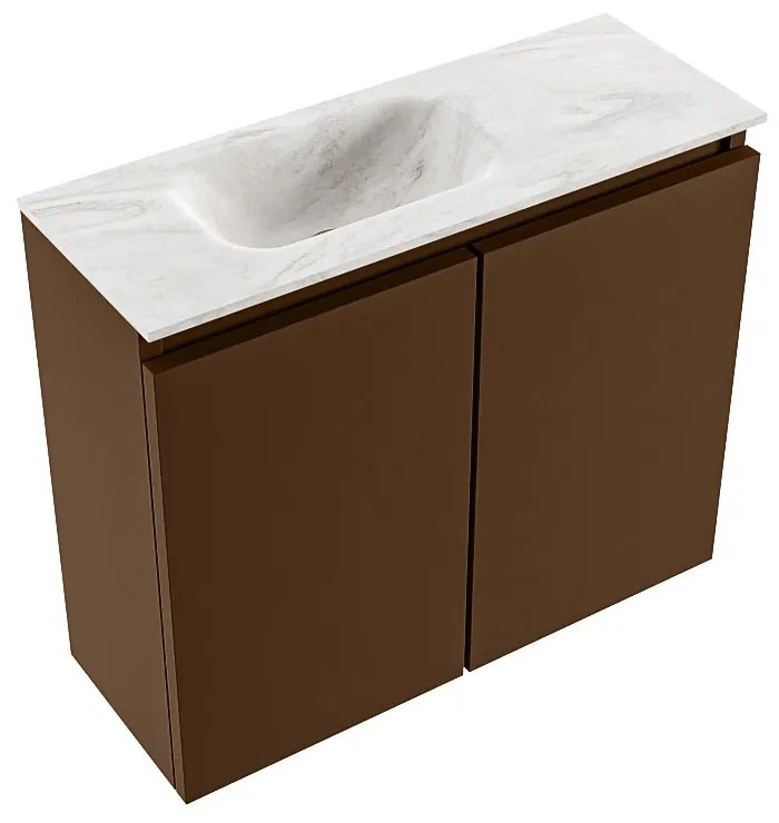 Mondiaz Ture DLux toiletmeubel 60cm rust met wastafel ostra links met kraangat