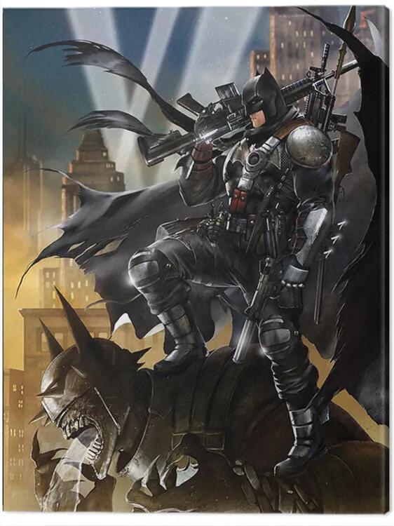 Print op canvas Batman - Locked and Loaded, (60 x 80 cm)