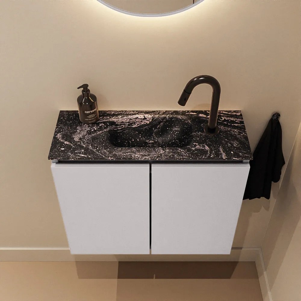 Mondiaz Ture DLux toiletmeubel 60cm cale met wastafel lava midden met kraangat