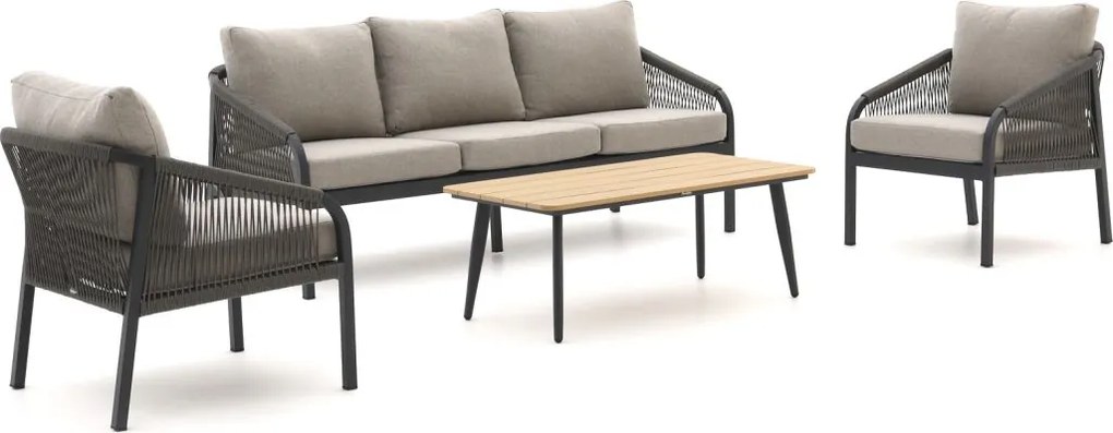 Stoel-bank loungeset Manifesto  | 5 personen | Loungeset Grijs | Wicker (vlechtwerk) | Kees Smit Tuinmeubelen