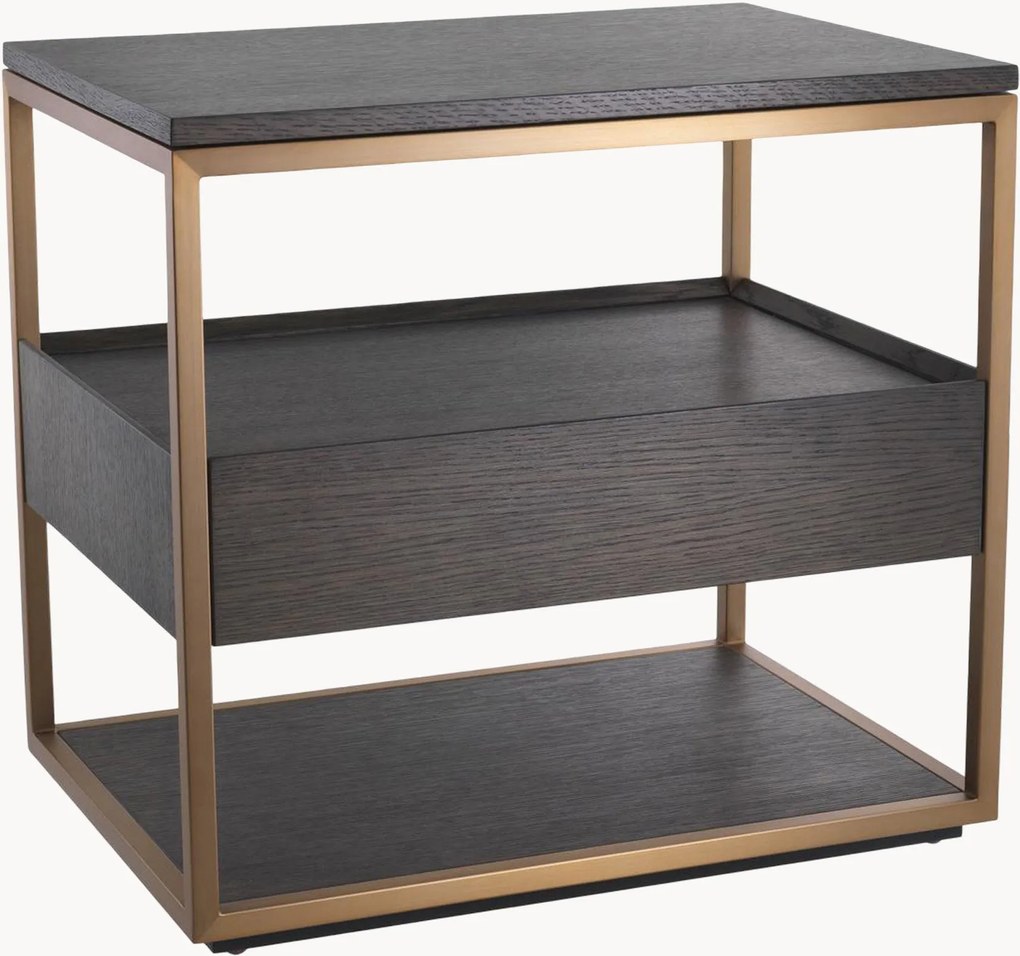 Nachtkastje Parker van metaal en hout