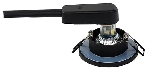 Set van 6 Moderne badkamer inbouwspot zwart - Shed