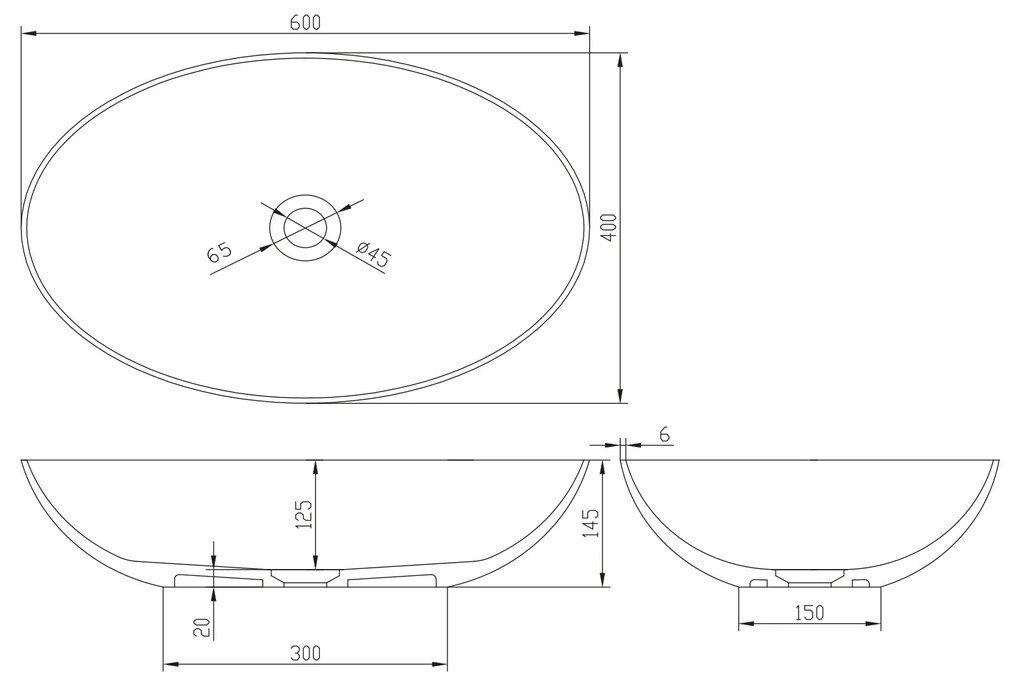 Sapho Formigo betonnen waskom 60x14.5x40.5cm donkerbruin