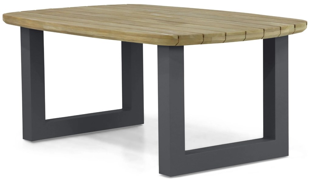 Dining Tuintafel rechthoekig 180 x 100 cm Aluminium/Teak Grijs Falcon/Talai