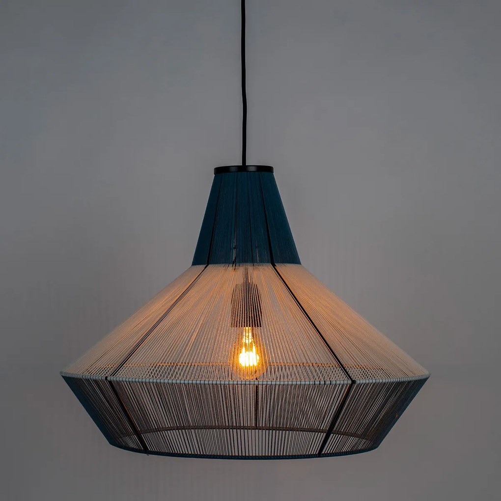 Zuiver Fairy Grote Hanglamp Blauw-wit Katoen Draad