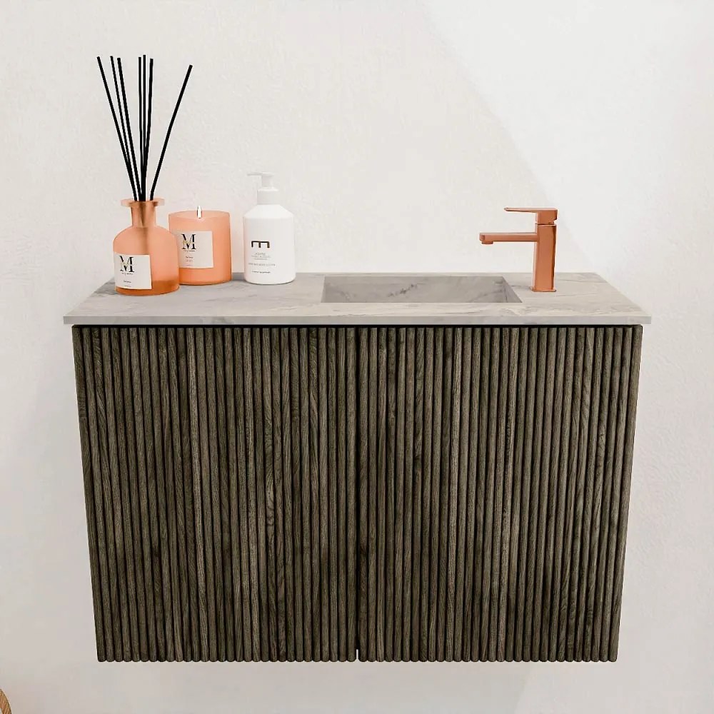 Mondiaz Joya DLux 60cm toiletmeubel shadow met wastafel faye rechts 1 kraangat glace