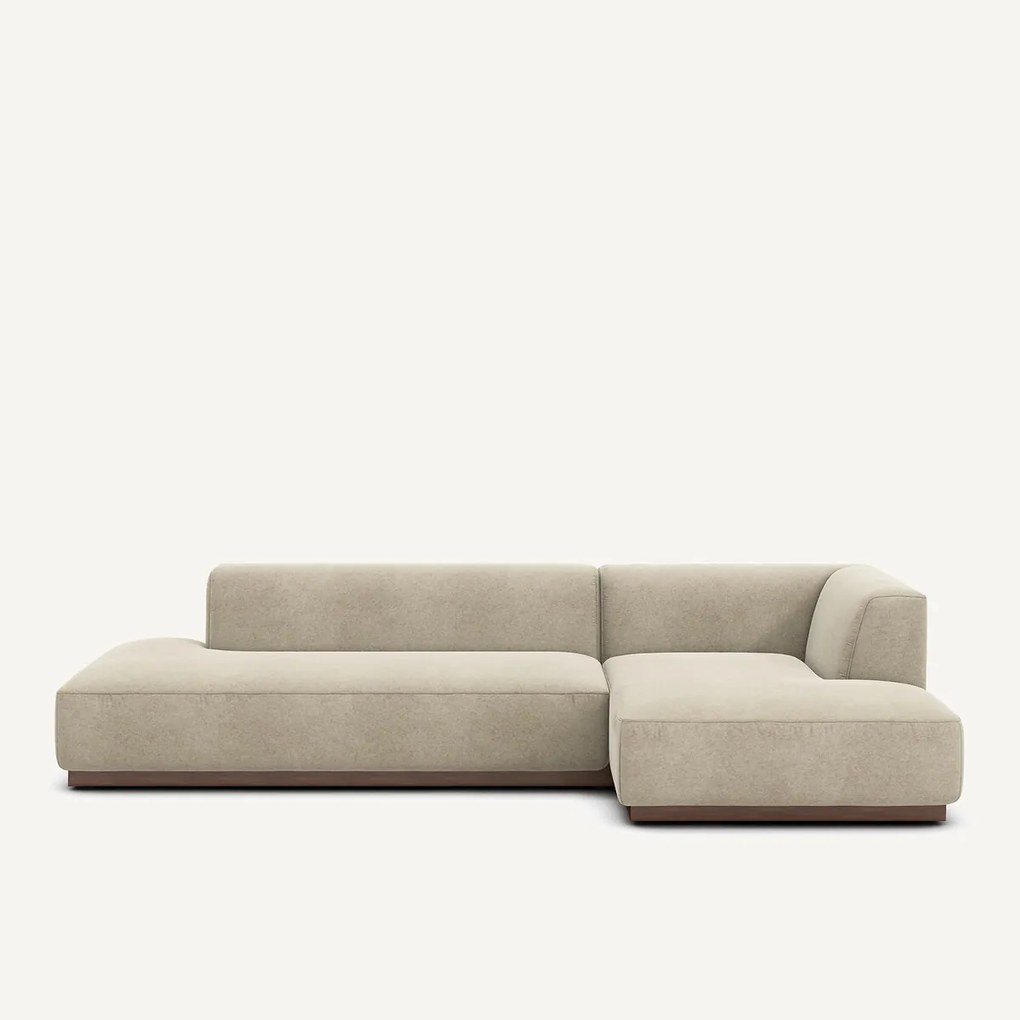 XL rechte hoekbank in linnen fluweel, JACOPO