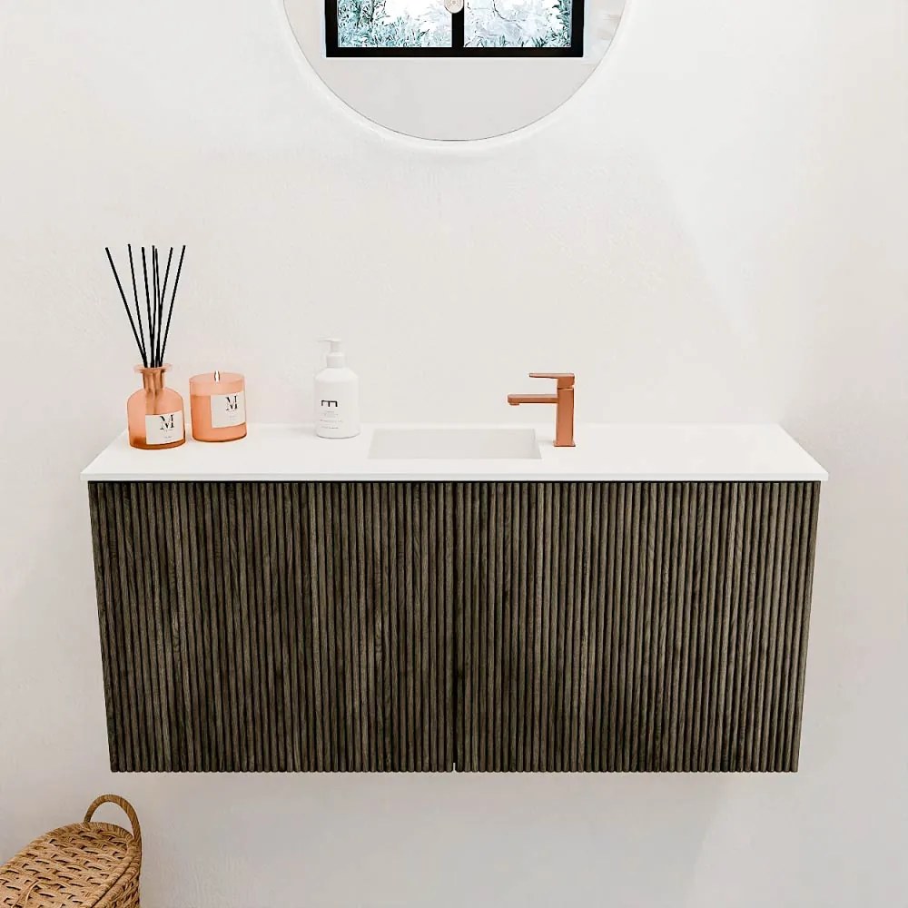 Mondiaz Joya 90cm toiletmeubel shadow met wastafel faye midden 1 kraangat talc