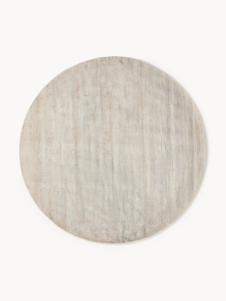 Rond handgeweven viscose vloerkleed Jane