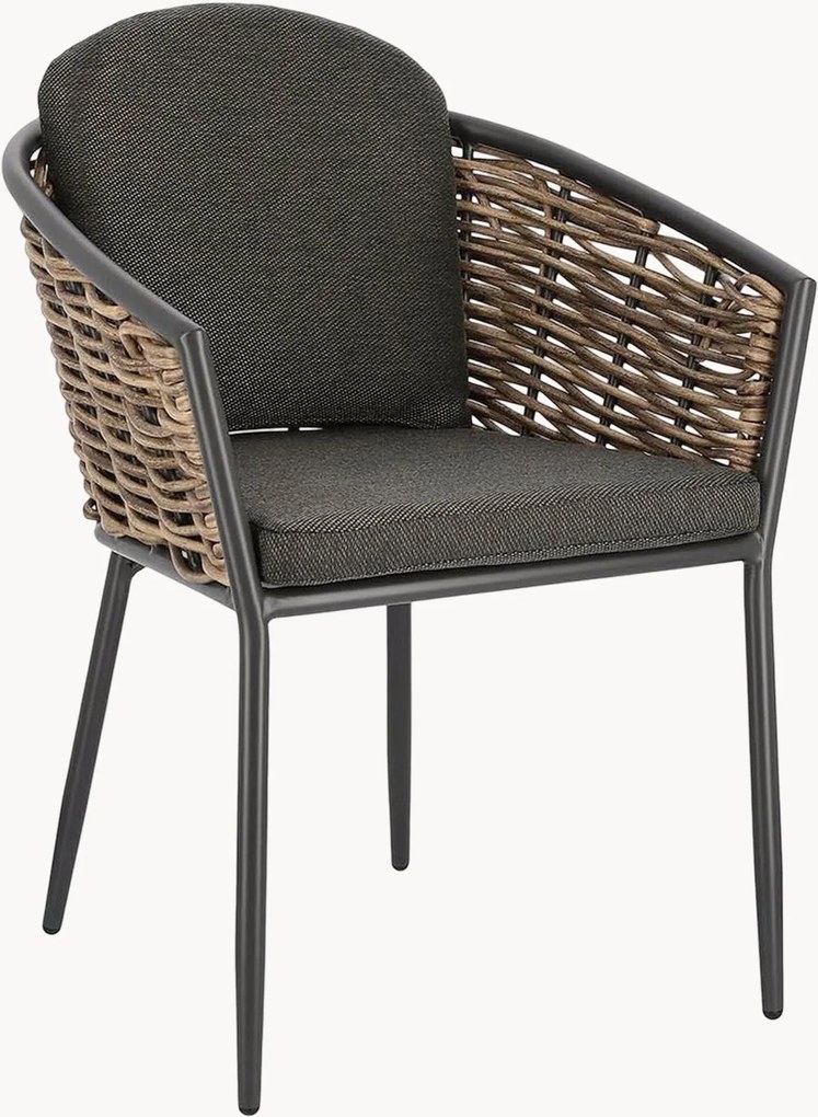 Stapelbare tuinstoelen Maribela met armleuning, 4-delig