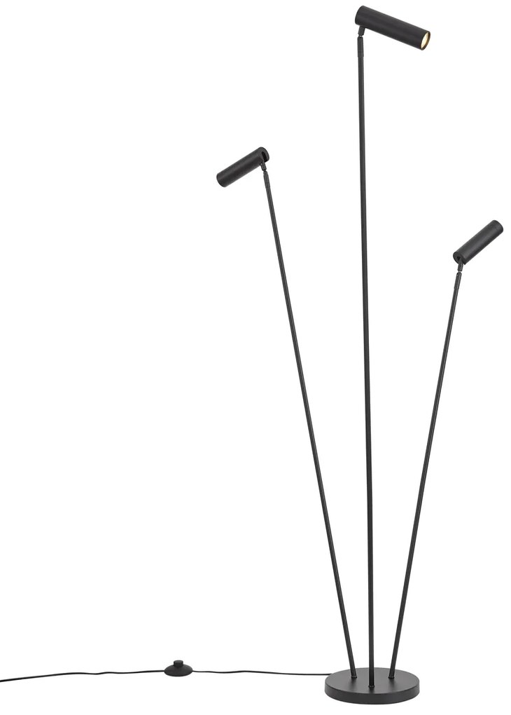 Moderne vloerlamp zwart 3-lichts GU10 35mm - Thomas