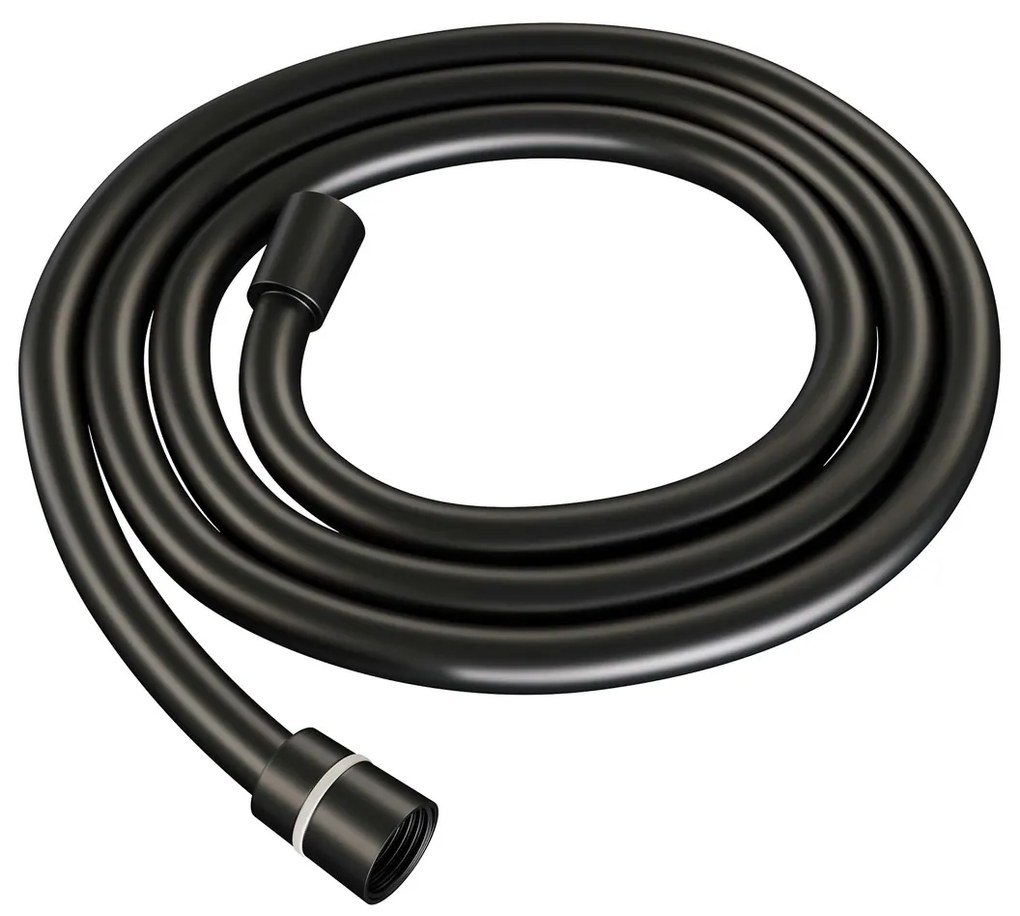 Brauer Stripe thermostatische badkraan met wandhouder en staafhanddouche zwart mat