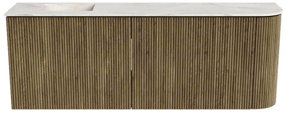 Mondiaz Joya DLux 110cm toiletmeubel ronding rechts dusk met wastafel faye links 1 kraangat ostra