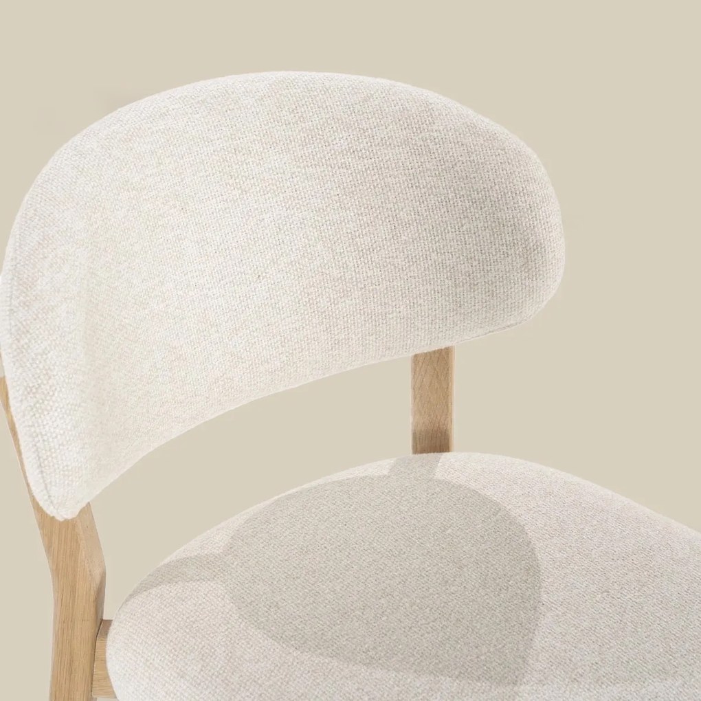Luxe Eetkamerstoel Eiken Beige En Stof