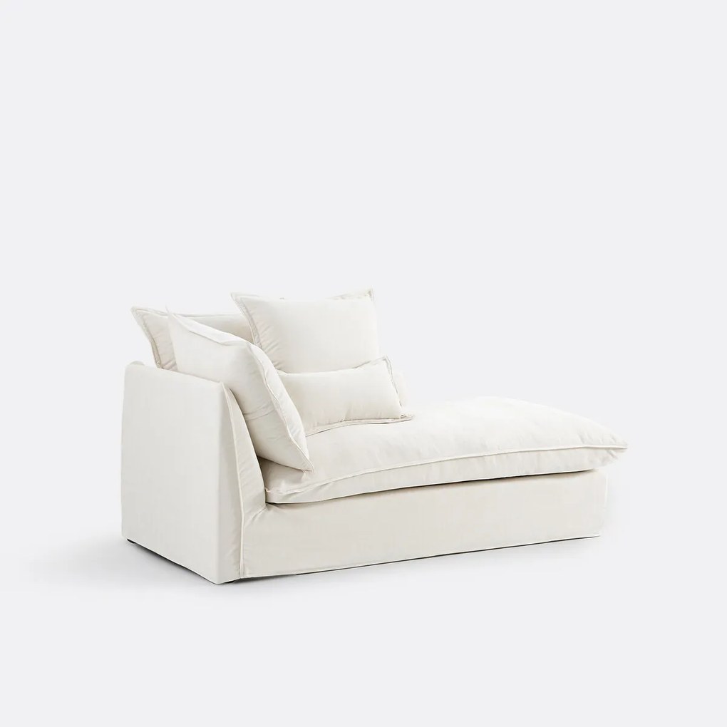 Longchair rechts, afneembare hoes, in gemêleerd polyester, ODNA