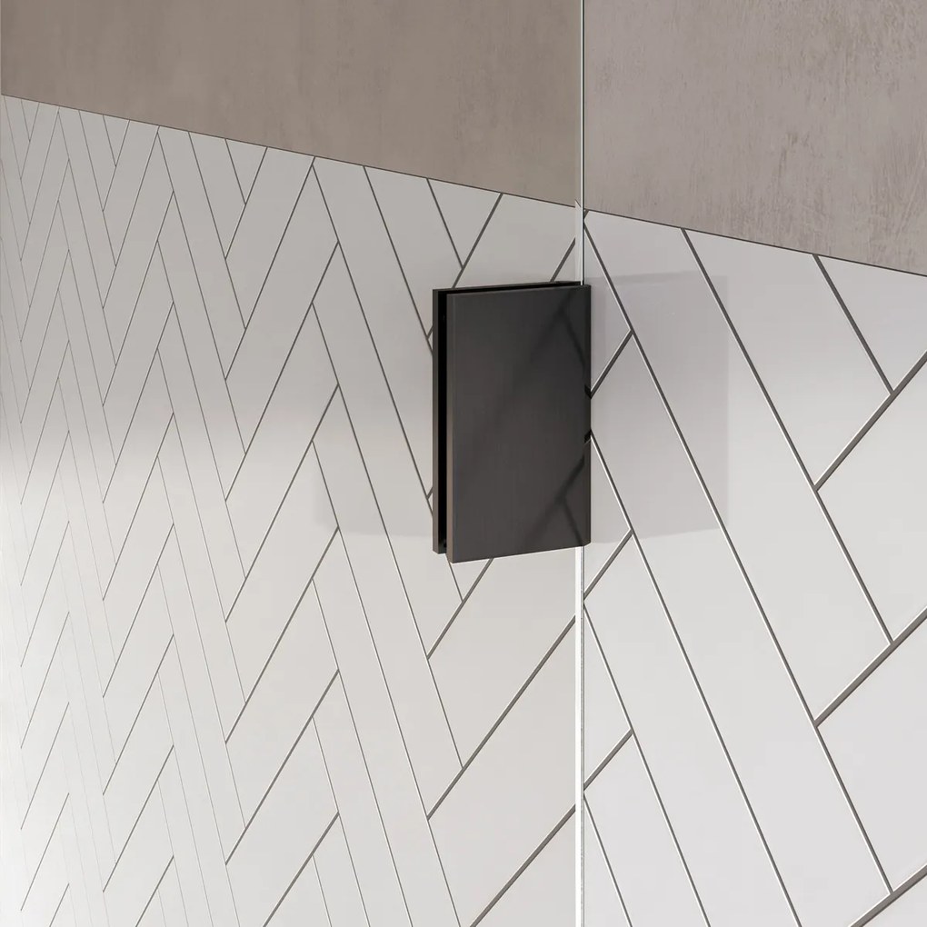 Brauer Void profielloze inloopdouche 120cm met 30cm zijwand gunmetal geborsteld PVD