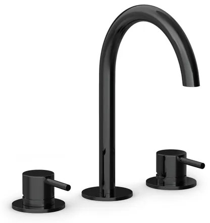 Hotbath COBBER Wastafelmengkraan 3 gats Gepolijst zwart PVD CB033PBP