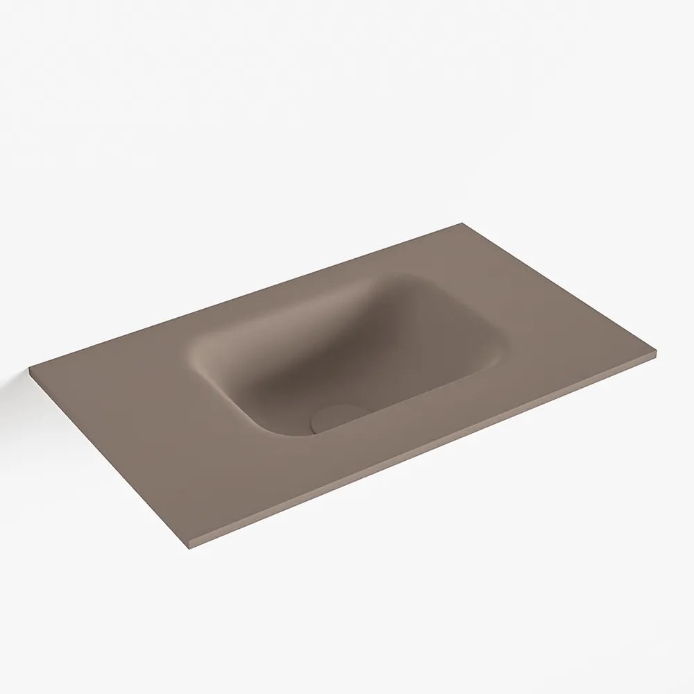 MONDIAZ LEX Smoke solid surface inleg wastafel voor toiletmeubel 50cm. Positie wasbak rechts