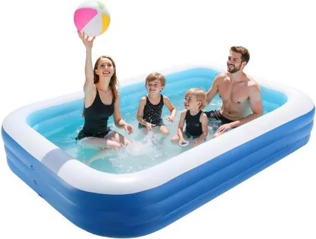 VEVOR Opblaaszwembad, 3000 x 1702 x 508 mm, Peuterbad, Zwembad met reparatiepleisters, Familiezwembad, Zomerwaterfeest, Ideaal voor waterpret met het hele gezin