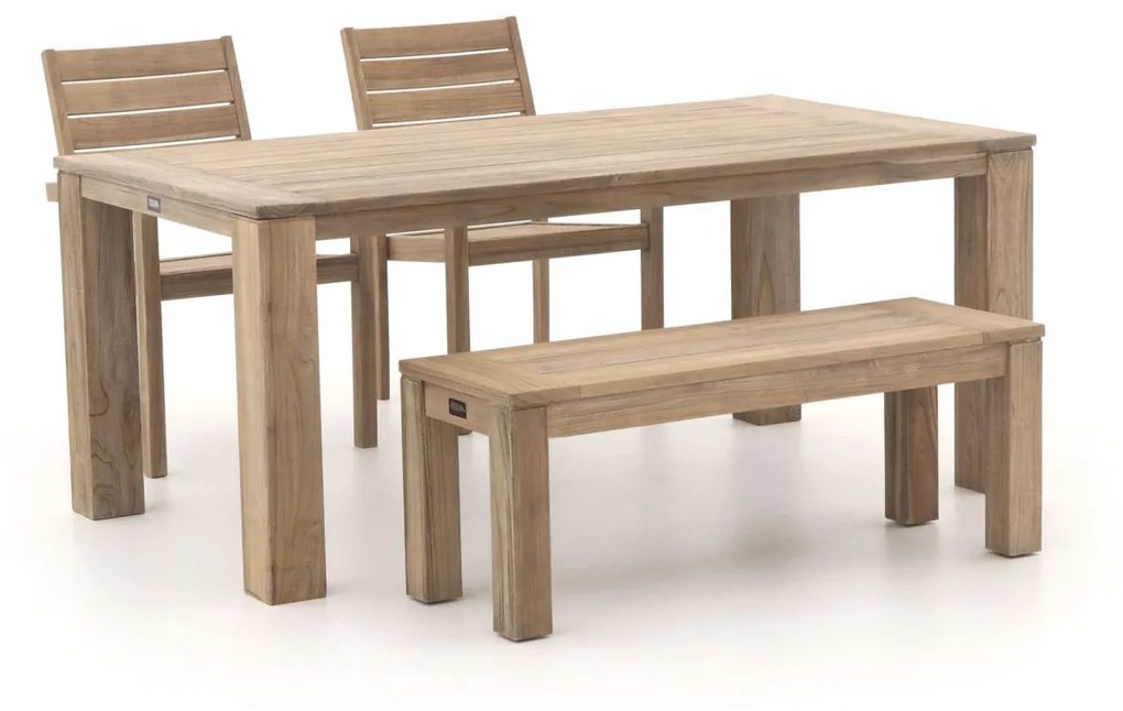 ROUGH-S/ROUGH-X 180cm dining tuinset met bank 4-delig stapelbaar
