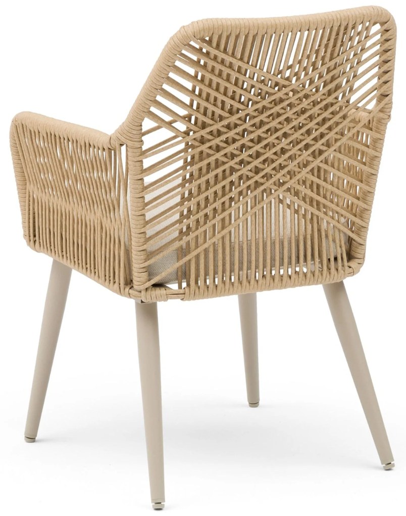 Tuinset Ronde Tuintafel 4 personen 140 cm Aluminium/wicker Taupe Coco Vedra/Fungo