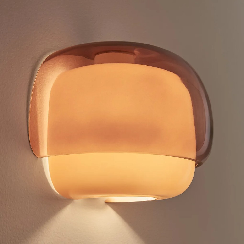 Wandlamp in gekleurd glas, Kinoko