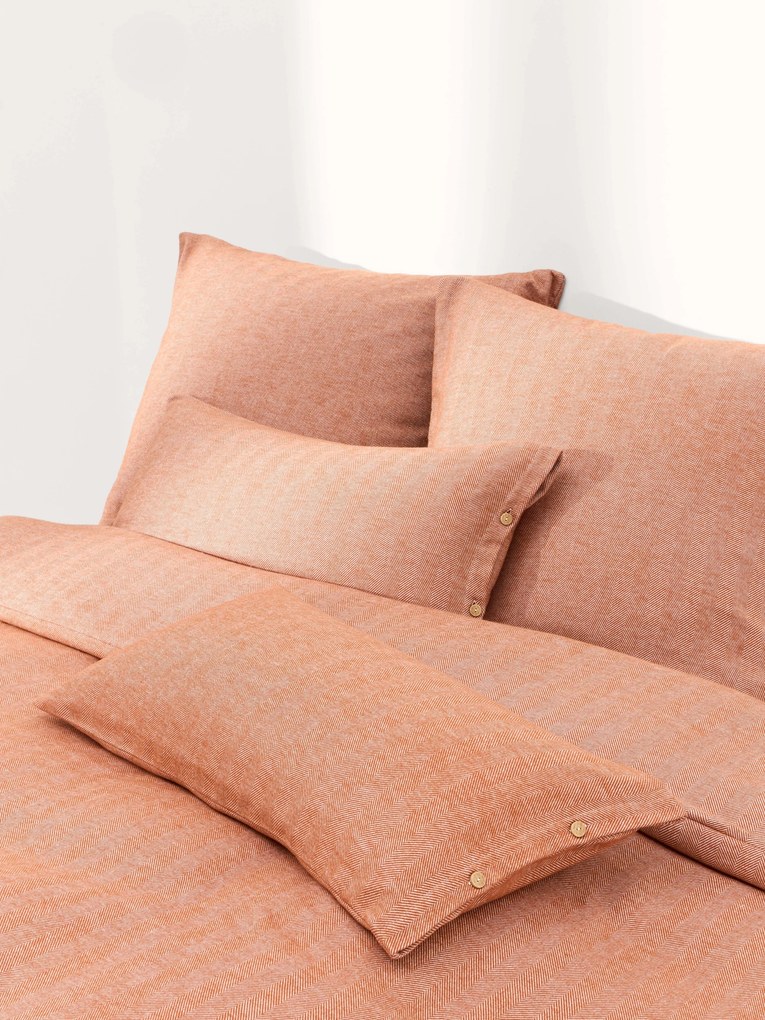 Flanellen dekbedovertrek Wanda met visgraatpatroon