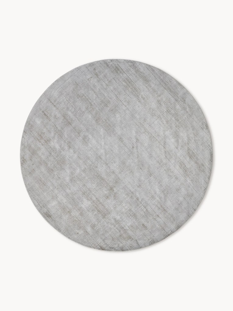 Rond handgeweven viscose vloerkleed Jane
