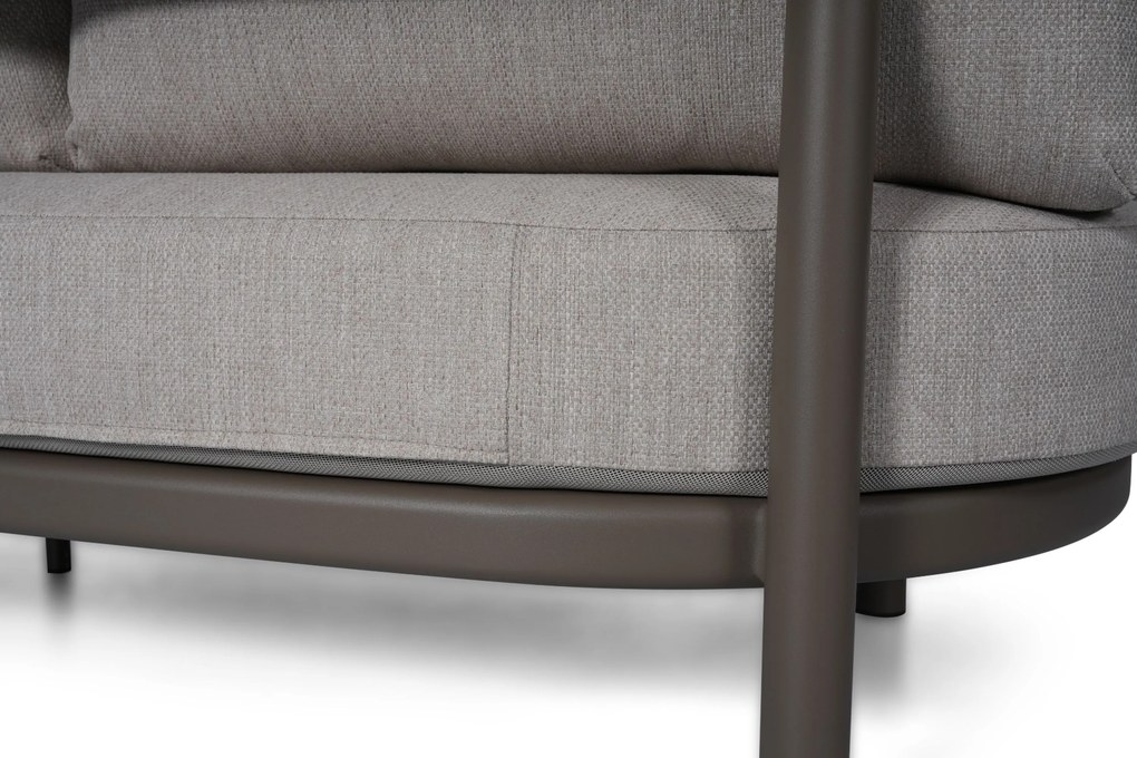 Stoel en Bank Loungeset 5 personen Aluminium Taupe Santika Furniture Santika