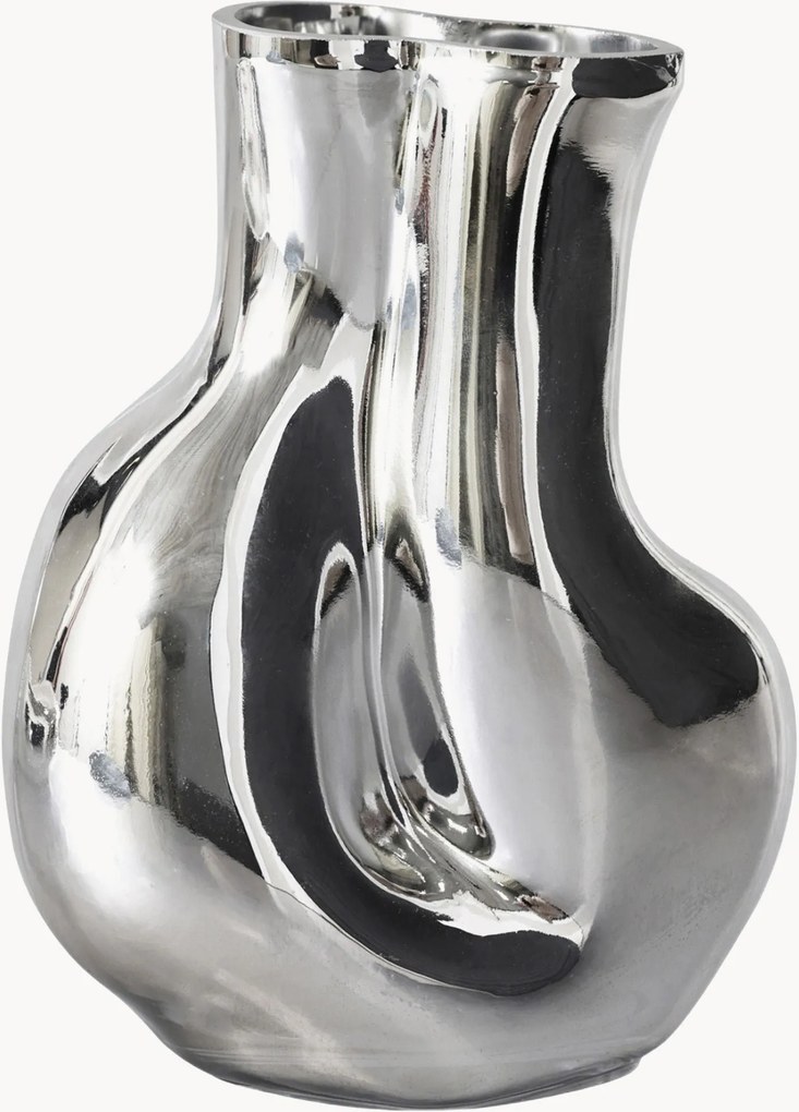 Handgemaakte glazen vaas Gleam, H 22 cm