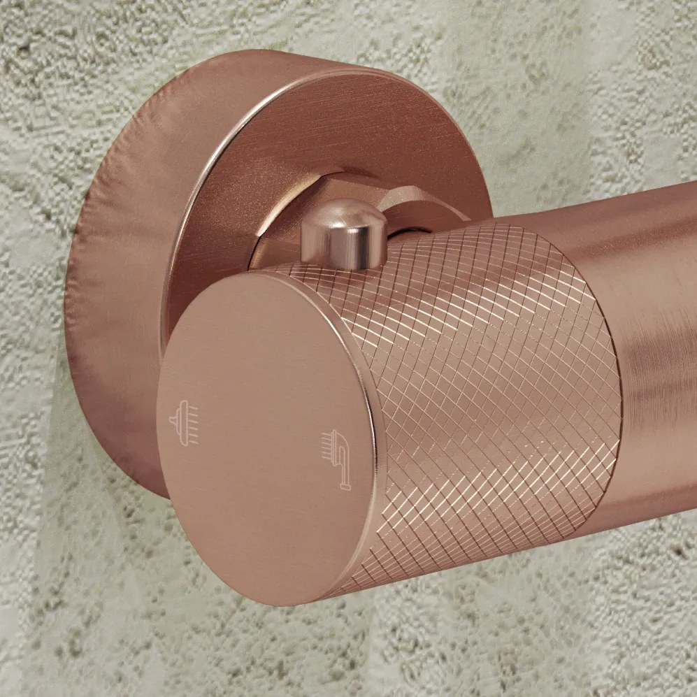 Saniclear Copper Curved opbouw douchethermostaat geborsteld koper