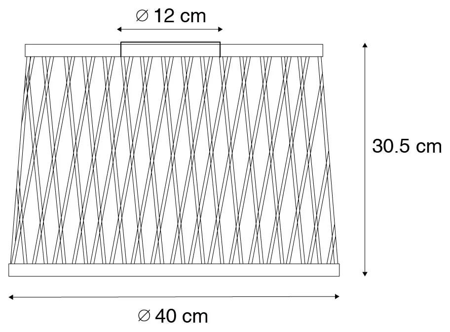 Buitenlamp Landelijke plafondlamp zwart rotan 40 cm IP44 - Calamus Landelijk E27 IP44 Buitenverlichting rond