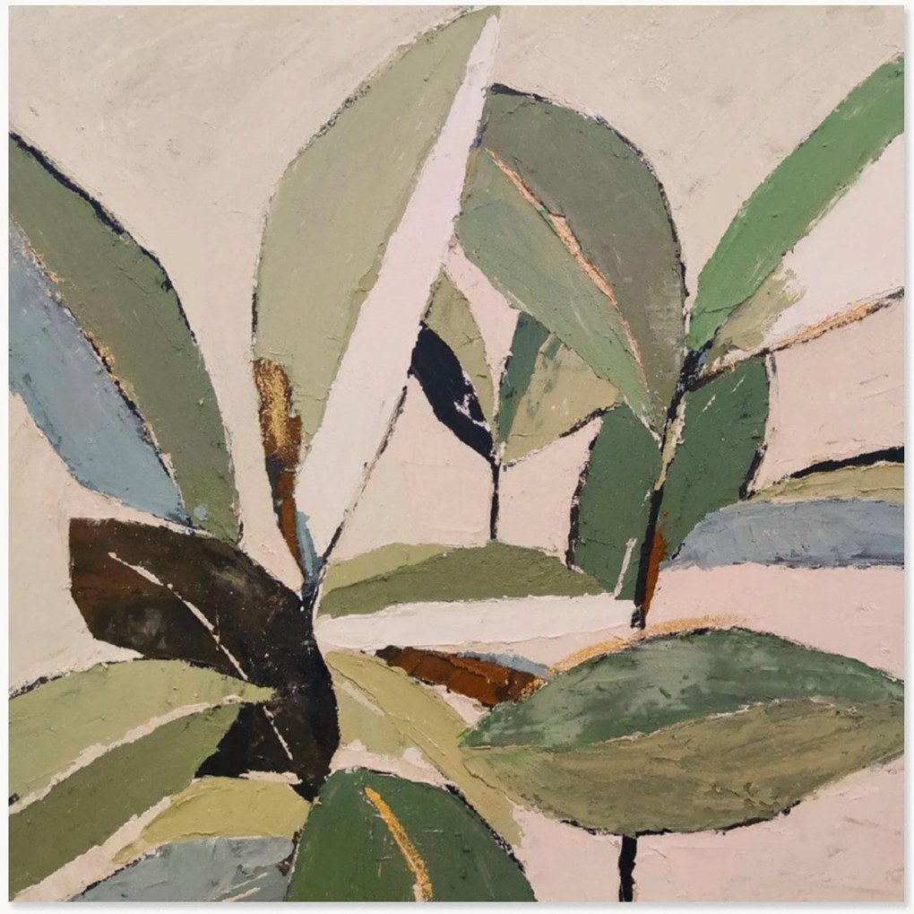 Handbeschilderd canvasdoek Foliage