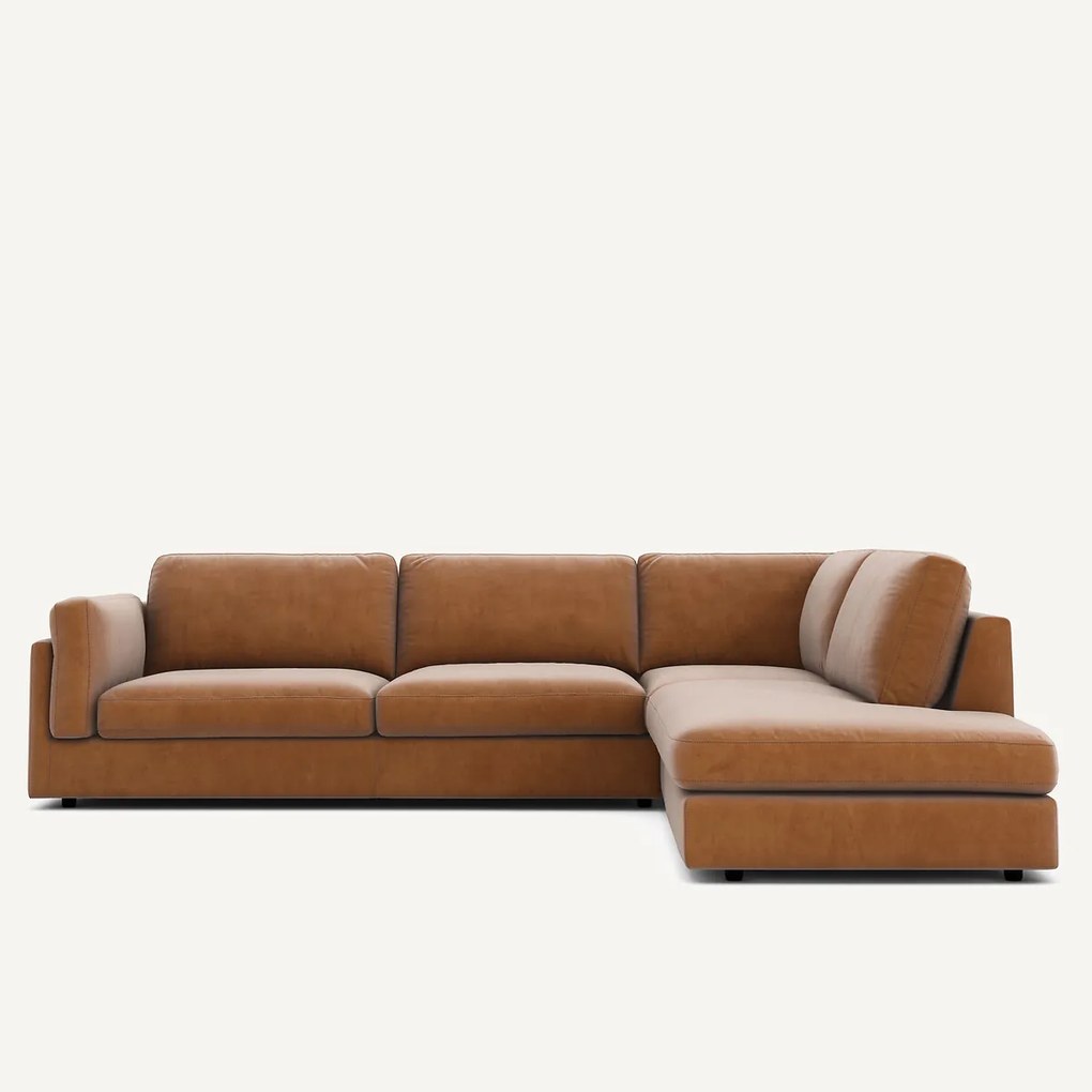 Hoekslaapbank met longchair van badstof, César