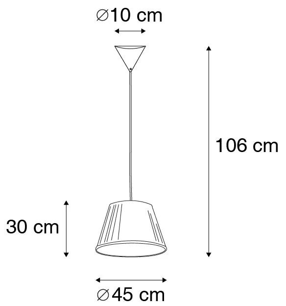Stoffen Eettafel / Eetkamer Retro hanglamp crème 45 cm - Plisse Retro E27 rond Binnenverlichting Lamp