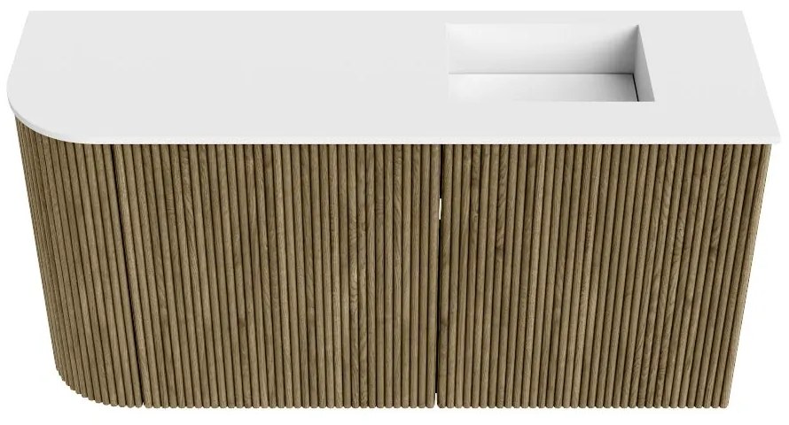 Mondiaz Joya 80cm toiletmeubel ronding links dusk met wastafel faye rechts zonder kraangat talc