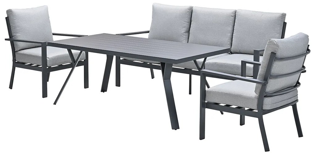 Garden Impressions Senja lounge dining set stoel-bank 4-delig - licht grijs