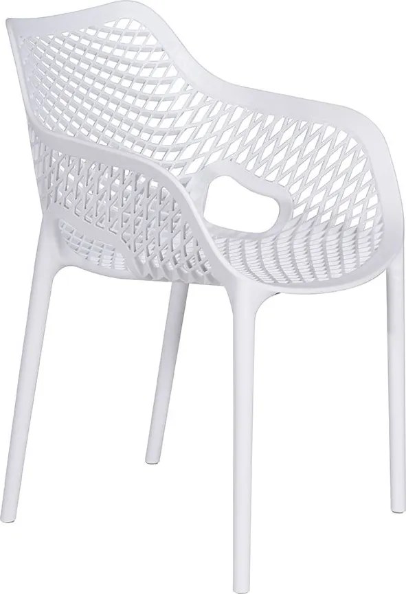 Garden Impressions Air XL kunststof tuinstoel wit - set van 4 stuks