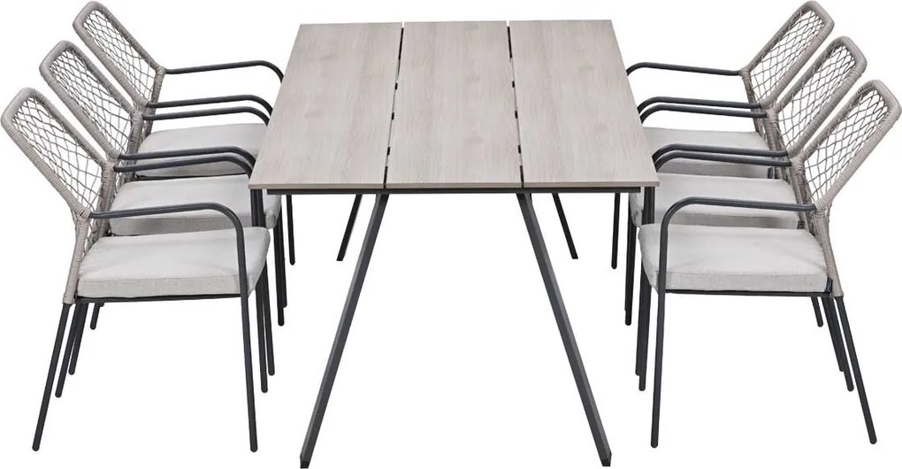 Garden Impressions Ross tuinset sand 7-delig - Braga tuintafel 220x100 cm