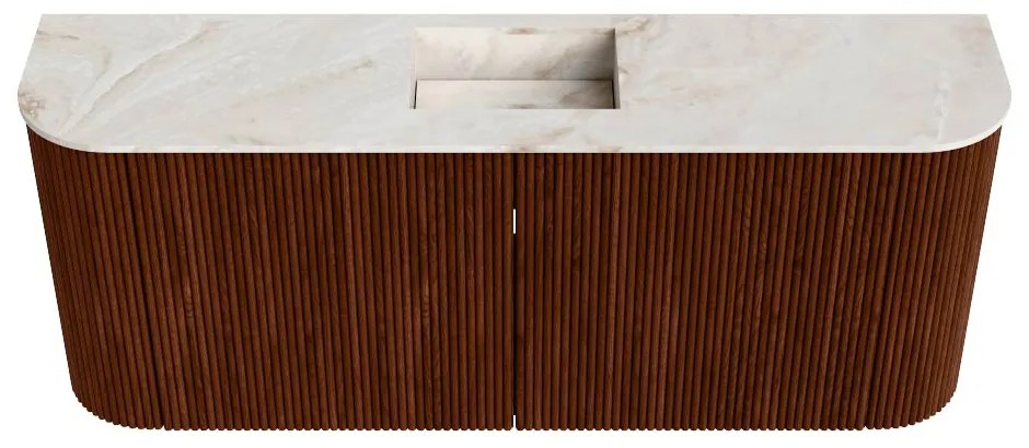 Mondiaz Joya DLux 105cm toiletmeubel ronding links/rechts ruby met wastafel faye midden 1 kraangat frappe