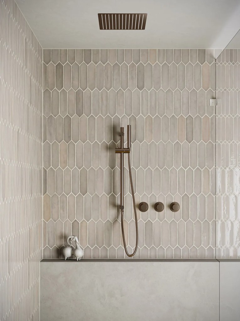 Saniclear Plus inbouw regendouche met inbouw douchekop 30x30cm, glijstang en staafhanddouche verouderd messing
