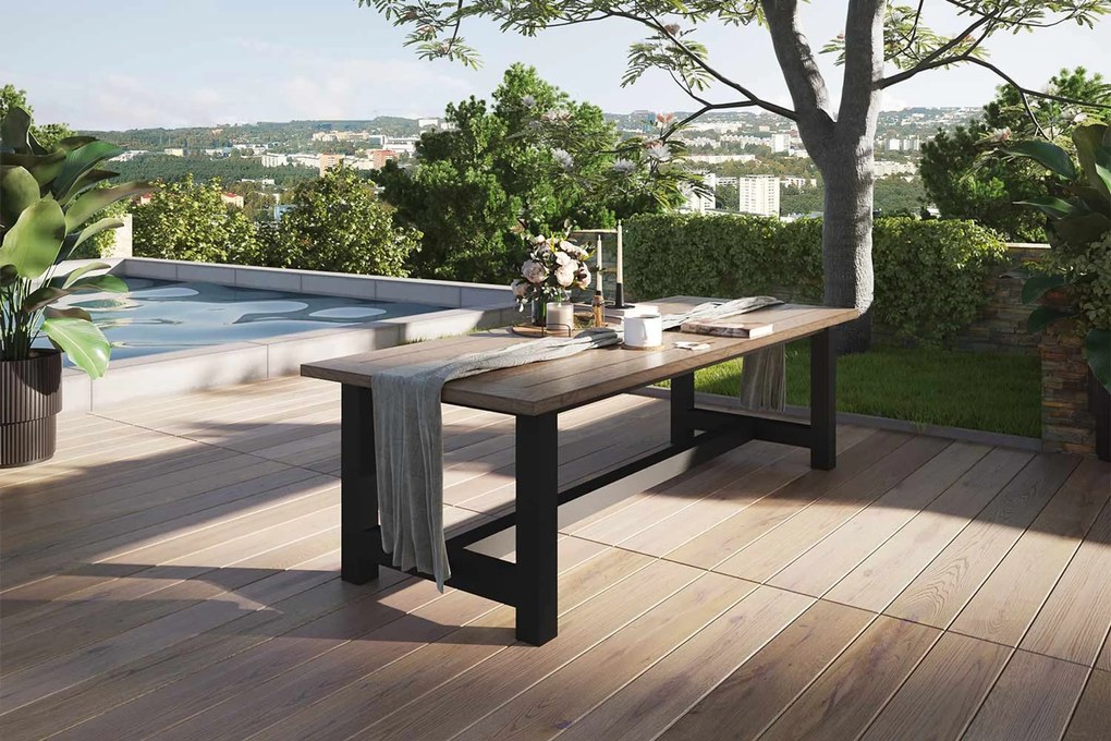 Tuinset 6 personen 260 cm Aluminium/wicker Grijs Coco Olivine/San