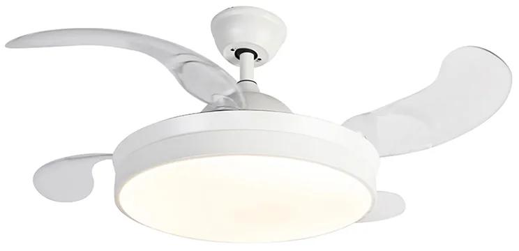 Plafondventilator met lamp wit met afstandsbediening incl. LED - Xiro Modern rond Binnenverlichting Lamp