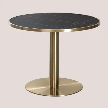 Ronde Eettafel Ø100 Cm In Briselda Staal Goud - Sklum